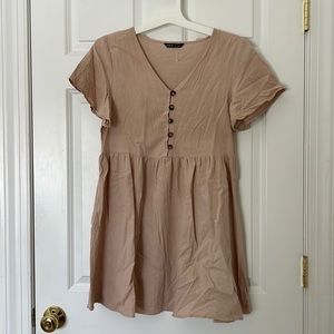 Beige Summer Babydoll Dress